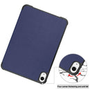 Custer Texture Horizontal Flip Leather Tablet Case with Three-folding Holder & Sleep / Wake-up Function For iPad mini 6(Blue)