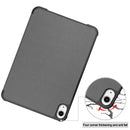 Custer Texture Horizontal Flip Leather Tablet Case with Three-folding Holder & Sleep / Wake-up Function For iPad mini 6(Grey)