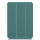Custer Texture Horizontal Flip Leather Tablet Case with Three-folding Holder & Sleep / Wake-up Function For iPad mini 6(Dark Green)