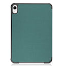 Custer Texture Horizontal Flip Leather Tablet Case with Three-folding Holder & Sleep / Wake-up Function For iPad mini 6(Dark Green)