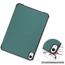 Custer Texture Horizontal Flip Leather Tablet Case with Three-folding Holder & Sleep / Wake-up Function For iPad mini 6(Dark Green)