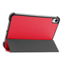 Custer Texture Horizontal Flip Leather Tablet Case with Three-folding Holder & Sleep / Wake-up Function For iPad mini 6(Red)