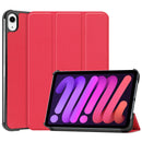 Custer Texture Horizontal Flip Leather Tablet Case with Three-folding Holder & Sleep / Wake-up Function For iPad mini 6(Red)