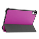 Custer Texture Horizontal Flip Leather Tablet Case with Three-folding Holder & Sleep / Wake-up Function For iPad mini 6(Purple)