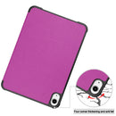 Custer Texture Horizontal Flip Leather Tablet Case with Three-folding Holder & Sleep / Wake-up Function For iPad mini 6(Purple)