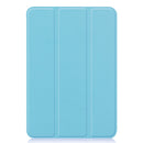 Custer Texture Horizontal Flip Leather Tablet Case with Three-folding Holder & Sleep / Wake-up Function For iPad mini 6(Sky Blue)
