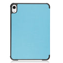 Custer Texture Horizontal Flip Leather Tablet Case with Three-folding Holder & Sleep / Wake-up Function For iPad mini 6(Sky Blue)