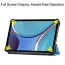 Custer Texture Horizontal Flip Leather Tablet Case with Three-folding Holder & Sleep / Wake-up Function For iPad mini 6(Sky Blue)