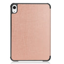 Custer Texture Horizontal Flip Leather Tablet Case with Three-folding Holder & Sleep / Wake-up Function For iPad mini 6(Rose Gold)