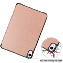Custer Texture Horizontal Flip Leather Tablet Case with Three-folding Holder & Sleep / Wake-up Function For iPad mini 6(Rose Gold)
