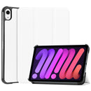 Custer Texture Horizontal Flip Leather Tablet Case with Three-folding Holder & Sleep / Wake-up Function For iPad mini 6(White)