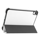 Custer Texture Horizontal Flip Leather Tablet Case with Three-folding Holder & Sleep / Wake-up Function For iPad mini 6(White)
