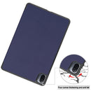 For Xiaomi Pad 5 Custer Texture Horizontal Flip Leather Case with Three-folding Holder & Sleep / Wake-up Function(Blue)