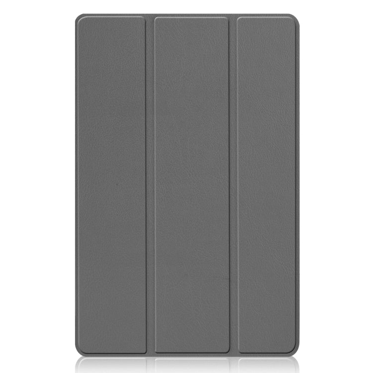 For Xiaomi Pad 5 Custer Texture Horizontal Flip Leather Case with Three-folding Holder & Sleep / Wake-up Function(Grey)