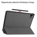 For Xiaomi Pad 5 Custer Texture Horizontal Flip Leather Case with Three-folding Holder & Sleep / Wake-up Function(Grey)