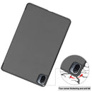 For Xiaomi Pad 5 Custer Texture Horizontal Flip Leather Case with Three-folding Holder & Sleep / Wake-up Function(Grey)
