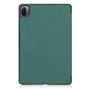For Xiaomi Pad 5 Custer Texture Horizontal Flip Leather Case with Three-folding Holder & Sleep / Wake-up Function(Dark Green)