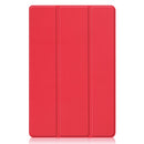 For Xiaomi Pad 5 Custer Texture Horizontal Flip Leather Case with Three-folding Holder & Sleep / Wake-up Function(Red)
