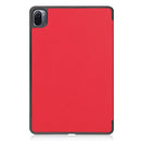 For Xiaomi Pad 5 Custer Texture Horizontal Flip Leather Case with Three-folding Holder & Sleep / Wake-up Function(Red)