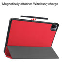 For Xiaomi Pad 5 Custer Texture Horizontal Flip Leather Case with Three-folding Holder & Sleep / Wake-up Function(Red)