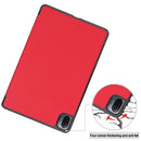 For Xiaomi Pad 5 Custer Texture Horizontal Flip Leather Case with Three-folding Holder & Sleep / Wake-up Function(Red)