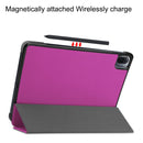 For Xiaomi Pad 5 Custer Texture Horizontal Flip Leather Case with Three-folding Holder & Sleep / Wake-up Function(Purple)