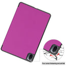For Xiaomi Pad 5 Custer Texture Horizontal Flip Leather Case with Three-folding Holder & Sleep / Wake-up Function(Purple)