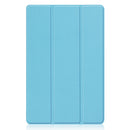 For Xiaomi Pad 5 Custer Texture Horizontal Flip Leather Case with Three-folding Holder & Sleep / Wake-up Function(Sky Blue)