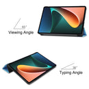For Xiaomi Pad 5 Custer Texture Horizontal Flip Leather Case with Three-folding Holder & Sleep / Wake-up Function(Sky Blue)