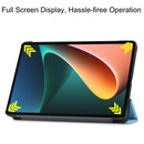 For Xiaomi Pad 5 Custer Texture Horizontal Flip Leather Case with Three-folding Holder & Sleep / Wake-up Function(Sky Blue)