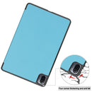 For Xiaomi Pad 5 Custer Texture Horizontal Flip Leather Case with Three-folding Holder & Sleep / Wake-up Function(Sky Blue)