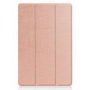 For Xiaomi Pad 5 Custer Texture Horizontal Flip Leather Case with Three-folding Holder & Sleep / Wake-up Function(Rose Gold)