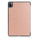 For Xiaomi Pad 5 Custer Texture Horizontal Flip Leather Case with Three-folding Holder & Sleep / Wake-up Function(Rose Gold)