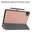 For Xiaomi Pad 5 Custer Texture Horizontal Flip Leather Case with Three-folding Holder & Sleep / Wake-up Function(Rose Gold)
