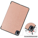 For Xiaomi Pad 5 Custer Texture Horizontal Flip Leather Case with Three-folding Holder & Sleep / Wake-up Function(Rose Gold)