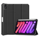 Custer Pattern Pure Color TPU Smart Tablet Holster with Sleep Function & 3-Fold Holder & Pen Slot For iPad mini 6(Black)