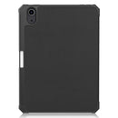 Custer Pattern Pure Color TPU Smart Tablet Holster with Sleep Function & 3-Fold Holder & Pen Slot For iPad mini 6(Black)