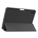 Custer Pattern Pure Color TPU Smart Tablet Holster with Sleep Function & 3-Fold Holder & Pen Slot For iPad mini 6(Black)