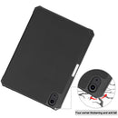 Custer Pattern Pure Color TPU Smart Tablet Holster with Sleep Function & 3-Fold Holder & Pen Slot For iPad mini 6(Black)