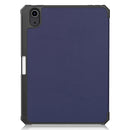 Custer Pattern Pure Color TPU Smart Tablet Holster with Sleep Function & 3-Fold Holder & Pen Slot For iPad mini 6(Blue)