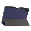 Custer Pattern Pure Color TPU Smart Tablet Holster with Sleep Function & 3-Fold Holder & Pen Slot For iPad mini 6(Blue)