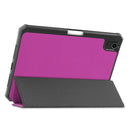 Custer Pattern Pure Color TPU Smart Tablet Holster with Sleep Function & 3-Fold Holder & Pen Slot For iPad mini 6(Purple)