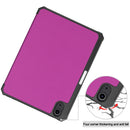 Custer Pattern Pure Color TPU Smart Tablet Holster with Sleep Function & 3-Fold Holder & Pen Slot For iPad mini 6(Purple)