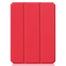 Custer Pattern Pure Color TPU Smart Tablet Holster with Sleep Function & 3-Fold Holder & Pen Slot For iPad mini 6(Red)