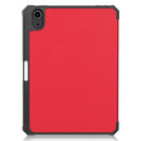 Custer Pattern Pure Color TPU Smart Tablet Holster with Sleep Function & 3-Fold Holder & Pen Slot For iPad mini 6(Red)