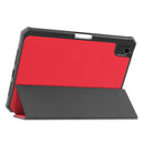 Custer Pattern Pure Color TPU Smart Tablet Holster with Sleep Function & 3-Fold Holder & Pen Slot For iPad mini 6(Red)