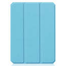 Custer Pattern Pure Color TPU Smart Tablet Holster with Sleep Function & 3-Fold Holder & Pen Slot For iPad mini 6(Sky Blue)