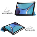 Custer Pattern Pure Color TPU Smart Tablet Holster with Sleep Function & 3-Fold Holder & Pen Slot For iPad mini 6(Sky Blue)