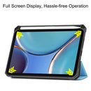 Custer Pattern Pure Color TPU Smart Tablet Holster with Sleep Function & 3-Fold Holder & Pen Slot For iPad mini 6(Sky Blue)
