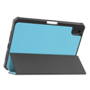 Custer Pattern Pure Color TPU Smart Tablet Holster with Sleep Function & 3-Fold Holder & Pen Slot For iPad mini 6(Sky Blue)